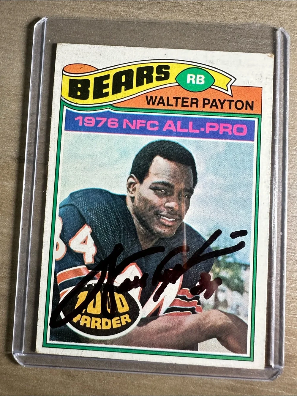 Walter Payton Signed 1976 Topps NFC All-Pro #360. Autograph. Chicago Bears.